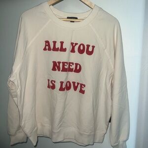 Wildfox Cream Sweater with Red Text